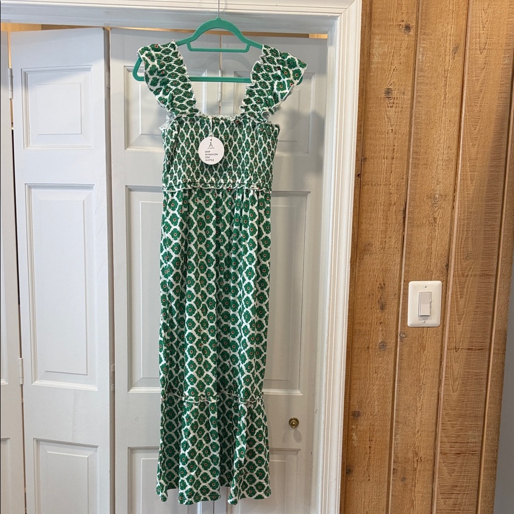 Green Patterned Maxi Dress